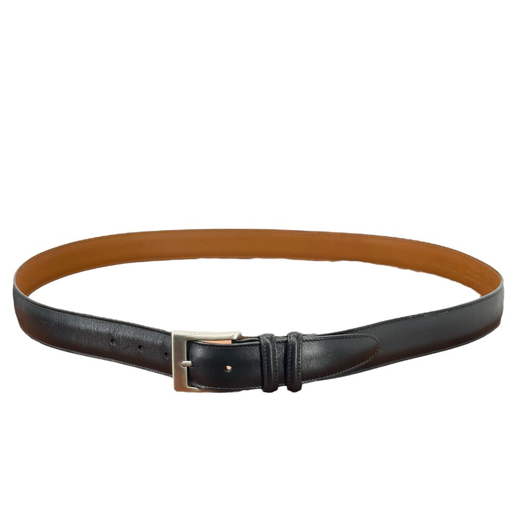 Allen Edmonds Dress Belt Mens SZ 44 Black Brass Buckle Leather Classic Office